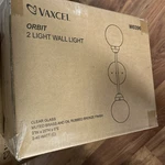 Vaxcel Orbit 2 Wall Light, Oil Rubbed Bronze/muted Brass/clear - W0396. Fixed Price $60.00.