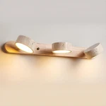 Farmhouse Wood Vanity Light Fixture Nordic Style Stone Wall Lamp Natural Trav.... Fixed Price $302.12.