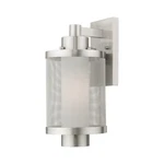 Livex Nottingham 14.5" Light Outdoor Wall Lantern, Nickel/mesh/opal 20682-91. Fixed Price $299.96.