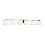 Justice Design Fusion Era 6-LT Bath, Rect/opal/bz E26 FSN-8446-55-OPAL-DBRZ. Fixed Price $536.00.