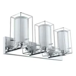Eglo Iride 3-LIGHT 25" Chrome Bathroom Vanity W/clear & White Glass Shades. Fixed Price $44.99.