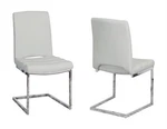 Delta Light Gray Faux Leather Chrome Cantilever Dining Set Of 2 Sidechairs. Fixed Price $598.61.
