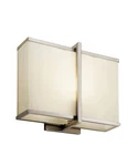 Kichler / Rigel 10421SN Satin Nickel Light 18W Linen Fabric Shade Wall Sconce. Fixed Price $85.00.