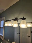 Hampton Bay 32.75 In. 4-LIGHT Oil-rubbed Bronze Bathroom Vanity Light. Local Pu. Fixed Price $60.00.