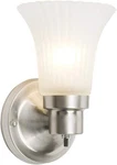 Versatile Satin Nickel Wall Sconce Dimmable Frosted Glass For Stylish Spaces. Fixed Price $38.99.