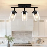 Fadimikoo Semi Flush Mount Ceiling Light, Adjustable 3-LIGHTS, Black. Fixed Price $100.70.