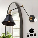 Lnc A02246 Black Swing Arm Wall Lamp Brass Linear Hardwired/plug-in Table Indu. Fixed Price $34.99.