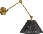Wall Sconce Black Rattan Shade Antique Brass Finish Adjustable Lighting Home. Fixed Price $113.37.