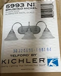 New Kichler Telford 12 In 3-LIGHT Steel Brushed Nickel Vanity Swirl Glass. Fixed Price $42.00.