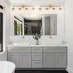 Design House Gracelyn 4-LIGHT Glass Vanity Satin Gold. Fixed Price $193.56.