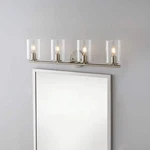Hampton Bay Champlain 31.5 In. 4-LIGHT Brushed Nickel Modern Bathroom Vanity. Fixed Price $60.97.