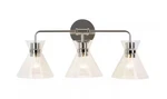 Alsy Model # 24298-000 In. 3-LIGHT Polished Nickel Vanity Glass Fixture. Fixed Price $29.98.
