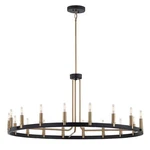 Justice Design Clayton 42" Tier 18LT Chandelier, Black/brass NSH-8045-MBBR. Fixed Price $1582.40.