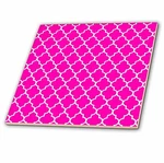 3DROSE Hot Pink Quatrefoilceramic Tile Moroccan Style Geometric Lattice, 12-INCH. Fixed Price $38.58.