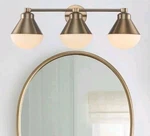 Monteaux 25.5IN 3-LIGHT Bathroom Vanity Fixture Brushed Gold New. Fixed Price $99.00.