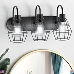Retro Industrial Bathroom Vanity 3-LIGHTS, Matte Black Wall Sconce. Fixed Price $50.32.