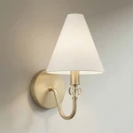 Possini Euro Fillion 12 1/2" High Matte Brass Modern Shade Wall Sconce. Fixed Price $124.99.