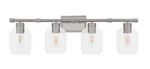 Hampton Bay Laurel Brook 33 4-LIGHT Brushed Nickel Industrial Vanity. Fixed Price $34.19.