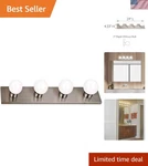 Contemporary Satin Nickel 4-LIGHT Vanity Fixture Dimmable & Water Resistant. Fixed Price $58.99.