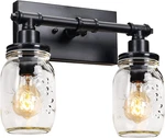 Vintage Mason Jar Black Vanity Light Fixture For Bathroom & Kitchen. Fixed Price $103.99.
