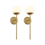 Aged Brass Wall Sconces Set Of 2, Modern Bathroom Vanity Lightin.... Fixed Price $131.31.