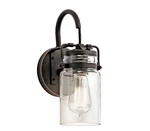 Kichler Brinley 1-LIGHT Olde Bronze Bathroom Wall Sconce W/ Clear Glass Shade. Fixed Price $37.43.