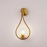 Yansun 7.87 In. Gold Wall Sconce Mid-century Water Drop Design W/ Glass Shade. Fixed Price $39.95.