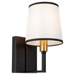 Artcraft Coco Light Sconce, Black/gold/white - SC13347BK. Fixed Price $140.00.