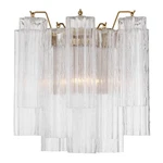 Crystorama Addis 2 Light Sconce, Aged Brass/tronchi Glass Clear ADD-303-AG-CL. Fixed Price $498.00.