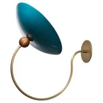 Zinnia Wall Sconce Enamel, Brass & Walnut, Ginger Curtis X Blueprint Lighting. Fixed Price $333.00.