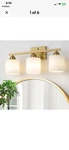 Mecgirn Stainless Steel Milk Glass Vanity Lights For Bathroom, 3 Gold B.... Fixed Price $50.00.