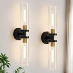 Indoi Wall Sconces Set Of Two, 22" 22INCH - 2PC, Black And Gold (hardwired). Fixed Price $99.46.