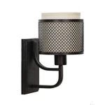 Summit 1-LIGHT Bronze Mesh Wall Sconce W/ Inner Cream Fabric Shade By Hdc. Fixed Price $44.99.