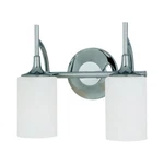 Sea Gull Lighting Stirling 2-LIGHT 12.875" Chrome Cylinder Vanity 44953-05. Fixed Price $75.95.