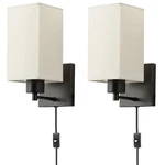 Koonting Plug Wall Sconce Set Of 2, Rustic Lamp With 4 Inch, Beige. Fixed Price $70.05.