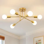 Delipop Modern Sputnik Chandelier, 6-LIGHT Gold Industrial Metal Semi Flush M.... Fixed Price $50.01.