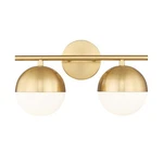 Z-lite Realm Sphere Light 7.5" Vanity, Modern Gold/matte Opal 7517-2V-MGLD. Fixed Price $220.00.