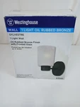 Westinghouse 63540 Wall Light Sylvestre Rubbed Bronze Finish With Frosted Glass. Fixed Price $9.98.