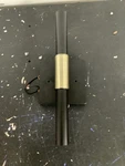 Globe Electric 65000044 2-LIGHT Wall Sconce, Matte Black, Antique Brass, E12 Bas. Fixed Price $20.00.