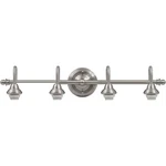 Style Selections 4-LIGHT Vanity Bar Fitter Brushed Nickel Finish New #FV090402. Fixed Price $39.99.
