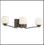 Kichler Three Light Olde Bronze Bathroom Vanity 45330OZ Finish. Fixed Price $29.99.