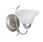 Sunset Lighting 1-LIGHT Wall Sconce 100W Faux Alabaster Glass, Satin Nickel Fini. Fixed Price $24.99.