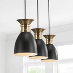 Jonathan 33.25" Contemporary Linear Metal Led Pendant, Black/brass Gold. Fixed Price $146.99.