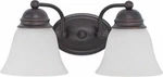Nuvo 60-3166 Vanity Light Fixture In Mahogany Bronze With Frosted White Glass. Fixed Price $71.99.