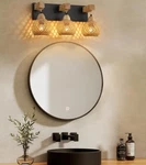 3-LIGHT Bathroom Vanity Fixtures Rustic Style Farmhouse Wood. Fixed Price $40.00.