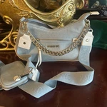 Madden Nyc Light Blue Crescent Shoulder Bag Chain Coin Purse Silver Hardware. Fixed Price $20.00.