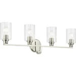 Kichler Gioe 4 Light Wall Mt Bath Arm, Chrome/clear Fluted - 55227CHFLU. Fixed Price $299.99.