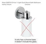 Moen DN0761CH Iso 1-LIGHT Dual-mount Bathroom Vanity Fixture, Chrome. Fixed Price $22.99.