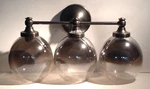 Pottery Barn Brayden Triple Wall Sconce Smoke Ombre Tinted Glass Shade Ant Bronz. Fixed Price $59.99.