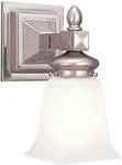 Satin Nickel Hudson Valley Cumberland 1-LIGHT Bath & Vanity Fixture 9.5" Tall. Fixed Price $170.99.